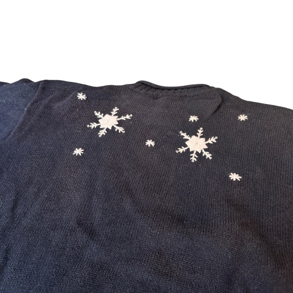 Timberlea Polar Bear Snowflake Sweater Black Red Scarf Vintage XL in GUC - Picture 8 of 8